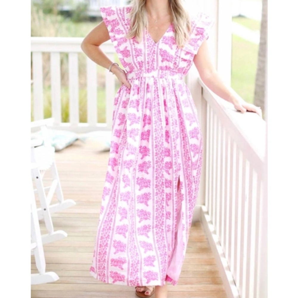 Darlington Isle West Palm Resort Dress pink and white size XXL
